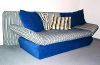 Modernes Sofa neu gepolstert blau Raumausstatter Rostock